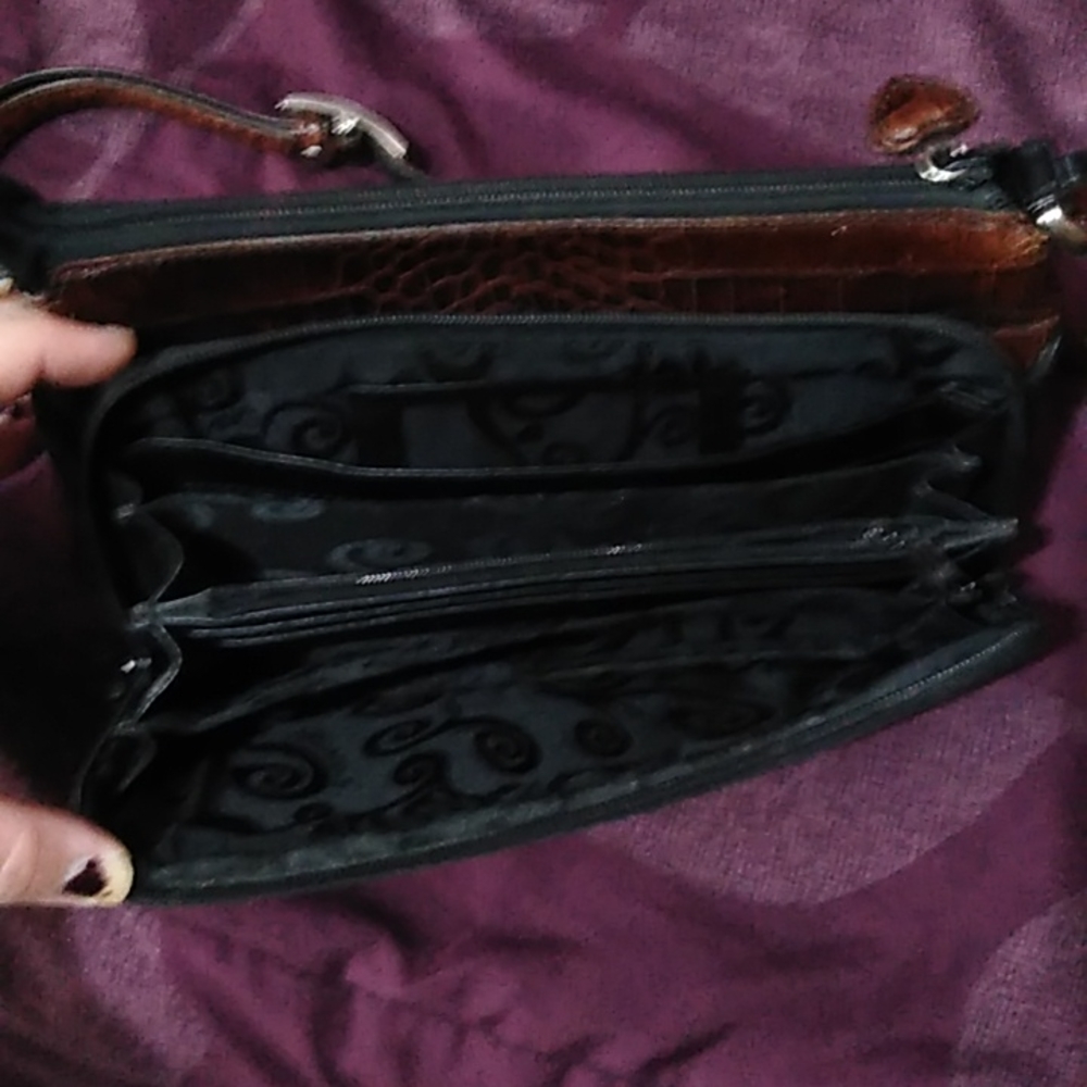 Small Brighton faux leather faux crocodile purse - Picture 3 of 13
